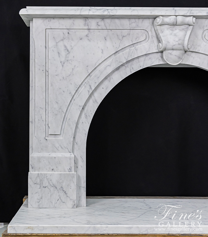 Marble Fireplaces  - Arched Style Carrara Marble Fireplace - MFP-2460